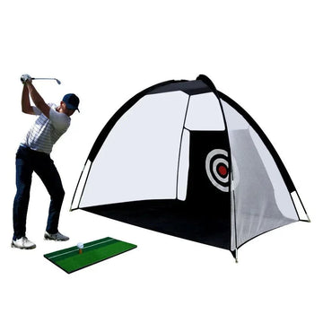 Indoor Golf Practice Net Tent with Hitting Mat, 2M